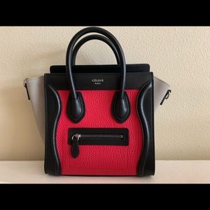 Céline Purse Dark Pink & Black New With Tags